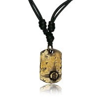 Load image into Gallery viewer, Kette Brass Baumwolle schwarz Anhänger Symbol antik golden - chic-net.de
