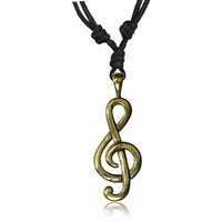 Load image into Gallery viewer, Kette Brass Baumwolle schwarz Anhänger Symbol antik golden - chic-net.de
