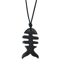 Load image into Gallery viewer, Kette, Braun, aus Sono Holz, Fischgräten Anhänger, 4,8x2,5cm, verstellbare Baumwollkette - chic-net.de
