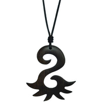 Load image into Gallery viewer, Kette, Braun, aus Sono Holz, spiegelverkehrtes S mit Zacken Anhänger, 5,2x4,1cm, verstellbare Baumwollkette - chic-net.de
