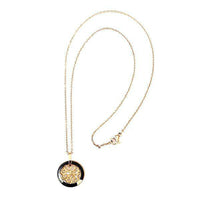 Load image into Gallery viewer, Ketten Halskette Edelstahl nickelfrei Damen Anhänger Keramik Ring schwarz Platte Muster - chic-net.de
