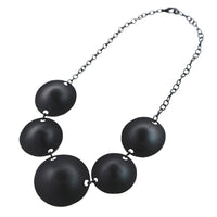 Load image into Gallery viewer, Ketten kurze Halskette Edelstahl schwarz fünf Kreise Ausbuchtung 54 cm - chic-net.de
