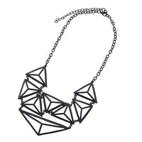 Load image into Gallery viewer, Ketten kurze Halskette Edelstahl schwarz plastisch acht Pyramiden 57 cm - chic-net.de
