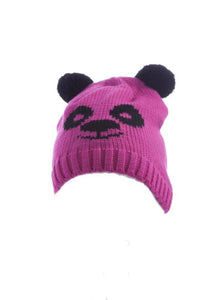 Load image into Gallery viewer, Kinder Tiermütze Beanie Mütze Bär in Pink Schwarz - chic-net.de
