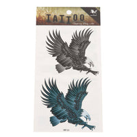 Load image into Gallery viewer, Klebetattoo Adler schwarz weiß grün Flügel ausgebreitet 2 Motive 1 Bogen - chic-net.de

