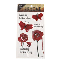 Load image into Gallery viewer, Klebetattoo Aquarell Style Schmetterlinge Blumen rot Spruch 6 Motive 1 Bogen - chic-net.de
