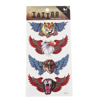 Load image into Gallery viewer, Klebetattoo Raubtiere Köpfe Flügel farbig rot blau 4 Motive 1 Bogen - chic-net.de

