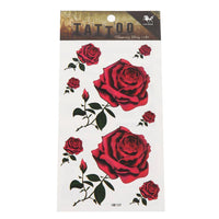 Load image into Gallery viewer, Klebetattoo Rosen Blüten rot groß klein Stiel Dornen 8 Motive 1 Bogen - chic-net.de
