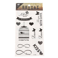 Load image into Gallery viewer, Klebetattoo Tattoos Love Forever Kiss Vogelkäfig Unendlichkeitszeichen 1 Bogen - chic-net.de
