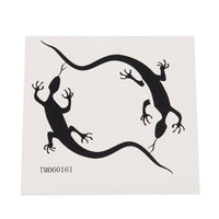 Load image into Gallery viewer, Klebetattoo temporär 2 Eidechsen gebogen Kreis schwarz schlicht 1 Bogen - chic-net.de
