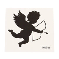Load image into Gallery viewer, Klebetattoo temporär Amor Engel Liebesengel Pfeil Liebe schwarz schlicht 1 Bogen - chic-net.de

