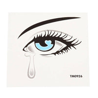Load image into Gallery viewer, Klebetattoo temporär Auge schwarz weinend blaue Pupille Träne einzeln 1 Bogen - chic-net.de
