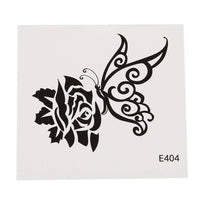 Load image into Gallery viewer, Klebetattoo temporär Tribal schwarz rose Schmetterling verschnörkelt 1 Bogen - chic-net.de
