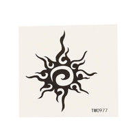 Cargar imagen en el visor de la galería, Klebetattoo temporär Tribal Sonne verschlängelt Spiralen Linien einzeln 1 Bogen - chic-net.de
