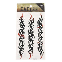 Load image into Gallery viewer, Klebetattoo Tribal diverse Muster länglich schwarz rot  Motive 1 Bogen - chic-net.de
