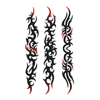 Load image into Gallery viewer, Klebetattoo Tribal diverse Muster länglich schwarz rot  Motive 1 Bogen - chic-net.de

