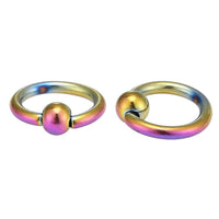Load image into Gallery viewer, Klemmkugelring Septum Piercing Regenbogen 6mm Edelstahl - chic-net.de
