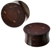 Cargar imagen en el visor de la galería, Kokonussholz dunkelbraun Holzplug hell gemasert handgeschnitzt Tribal Holz Plug Tunnel Expander - chic-net.de
