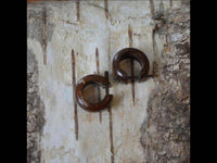 Cargar imagen en el visor de la galería, Kokosnuss kleine Creolen Holz Ohrringe Pin Stick 15mm - chic-net.de
