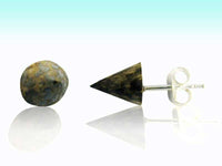 Load image into Gallery viewer, Kokosnuss Ohrstecker braun kegelförmig 925er Sterling Silber Holz - chic-net.de
