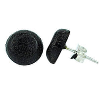 Load image into Gallery viewer, Kokosnuss Ohrstecker Punkte gewölbt Holz rund dunkelbraun 925er Sterling Silber - chic-net.de
