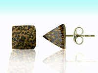 Load image into Gallery viewer, Kokosnuss Ohrstecker Pyramide Punkte Holz 925 Silber - chic-net.de
