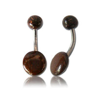 Load image into Gallery viewer, Kokosnuss Schale Organic Holz braun Bauchnabelpiercing Scheibe Bananenpiercing Edelstahl - chic-net.de
