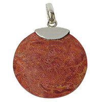 Load image into Gallery viewer, Korallenanhänger Silberanhänger Anhänger Koralle 925er Silber Damen Schmuck Mandel rund 29 mm - chic-net.de
