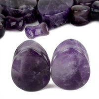 Cargar imagen en el visor de la galería, Amethyst Stein Flesh Plug Träne double flared lila - chic-net.de
