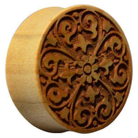 Cargar imagen en el visor de la galería, Krokodil Holz Plug Kreuz Blume hell double flared - chic-net.de
