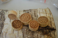 Cargar imagen en el visor de la galería, Krokodil Holz Plug Stern Blume hell double flared - chic-net.de
