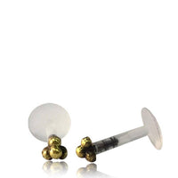 Load image into Gallery viewer, Labret Lippen Piercing Acryl Mini Blume antik gold Brass - chic-net.de

