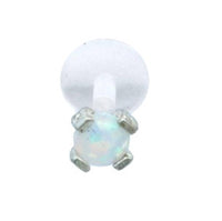 Load image into Gallery viewer, Labret Lippen Piercing Bio Plastic Silber Stein - chic-net.de
