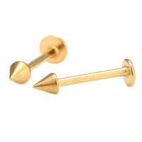 Load image into Gallery viewer, Labret modisches Piercing aus Edelstahl in goldene Fabton mit Spitze Cone klein - chic-net.de
