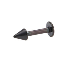 Cargar imagen en el visor de la galería, Labret Piercing 9 mm Edelstahl schwarz Cone Spitze - chic-net.de
