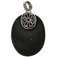 Load image into Gallery viewer, Lavasteinanhänger Unisex Anhänger 925er Sterling Silber Lavastein Schmuck Oval Ornament Blume - chic-net.de
