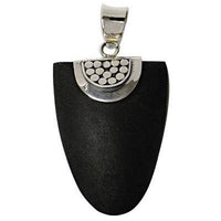 Cargar imagen en el visor de la galería, Lavasteinanhänger Unisex Anhänger 925er Sterling Silber Lavastein Schmuck Zungen-Form Punktmuster - chic-net.de
