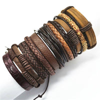 Load image into Gallery viewer, Leder Armband breit Textur aubergine schwarz verstellbar - chic-net.de

