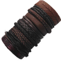 Load image into Gallery viewer, Leder Armband breit Textur aubergine schwarz verstellbar - chic-net.de

