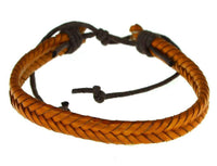Load image into Gallery viewer, Leder Armband Fischgrätenzopf geflochten verstellbar - chic-net.de
