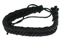 Load image into Gallery viewer, Leder Armband Fischgrätenzopf geflochten verstellbar - chic-net.de
