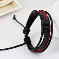 Load image into Gallery viewer, Leder Armband mehrreihig geflochten umwickelt verstellbar - chic-net.de
