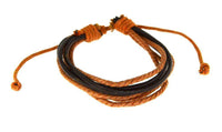 Load image into Gallery viewer, Leder Armband schwarz braun Schnüre verstellbar - chic-net.de
