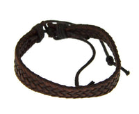 Load image into Gallery viewer, Lederarmband 10mm breit geflochten Baumwolle verstellbar - chic-net.de

