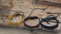 Load image into Gallery viewer, Lederarmband 10mm breit geflochten Baumwolle verstellbar - chic-net.de
