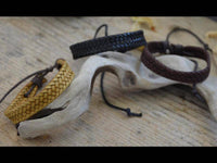 Load image into Gallery viewer, Lederarmband 10mm breit geflochten Baumwolle verstellbar - chic-net.de
