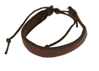 Load image into Gallery viewer, Lederarmband 10mm breit Naht Baumwolle verstellbar - chic-net.de
