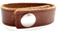Cargar imagen en el visor de la galería, Lederarmband braun schmales Lederarmbänder Druckknopf Armband unisex nickelfrei Verschluss - chic-net.de
