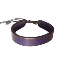 Cargar imagen en el visor de la galería, Lederarmband Leder Armband dunkel lila Unisex Schmuck Freundschaftsarmband Herren Damen - chic-net.de
