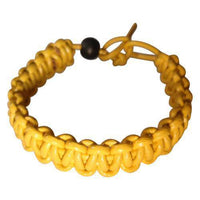 Cargar imagen en el visor de la galería, Lederarmband Leder Armband geflochten gelb Unisex Schmuck Freundschaftsarmband Herren Damen - chic-net.de
